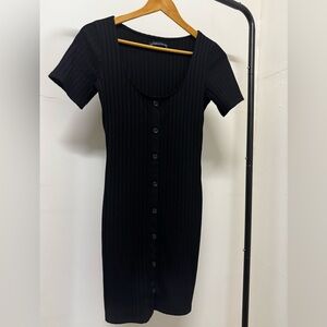 Abercrombie & Fitch Black Ribbed Mini Dress